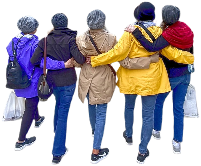 WTT travelers with arms around each other